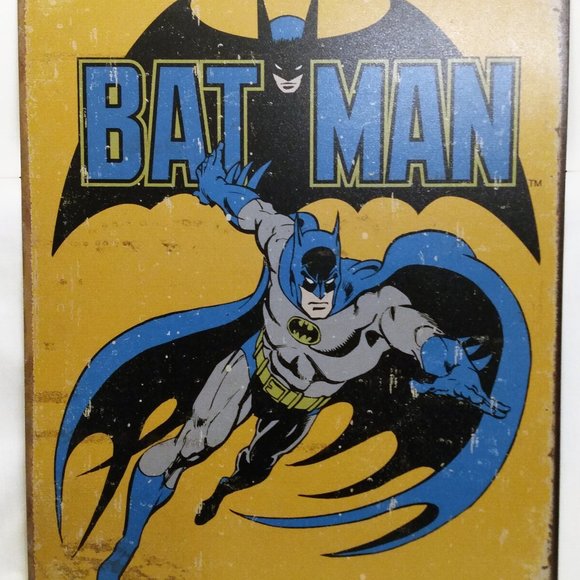 Batman Retro Print On Metal-16" x 12.5" - Picture 2 of 8
